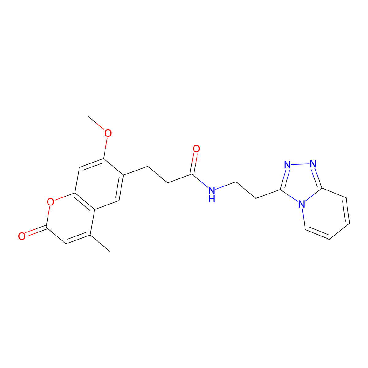 3-(7-methoxy-4-methyl-2-oxo-2H-chromen-6-yl)-N-[2-([1,2,4]triazolo[4,3-a]pyridin-3-yl)ethyl]propanamide molecular structure, CAS 1435907-15-5