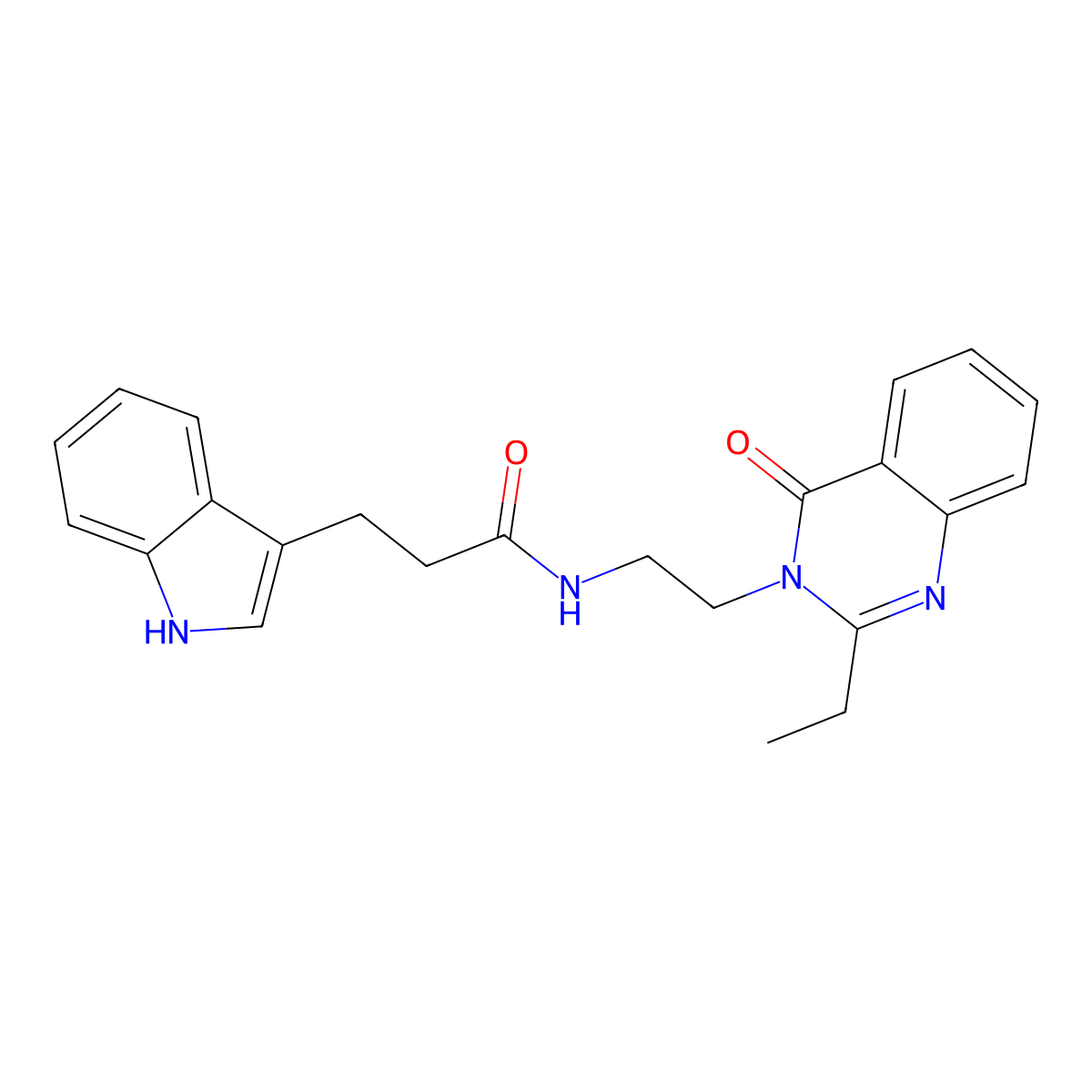 N-[2-(2-ethyl-4-oxoquinazolin-3(4H)-yl)ethyl]-3-(1H-indol-3-yl)propanamide molecular structure, CAS 1435907-54-2