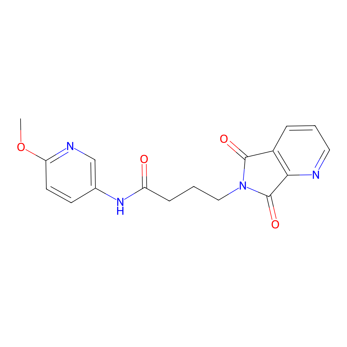 4-(5,7-dioxo-5,7-dihydro-6H-pyrrolo[3,4-b]pyridin-6-yl)-N-(6-methoxypyridin-3-yl)butanamide molecular structure, CAS 1435907-75-7