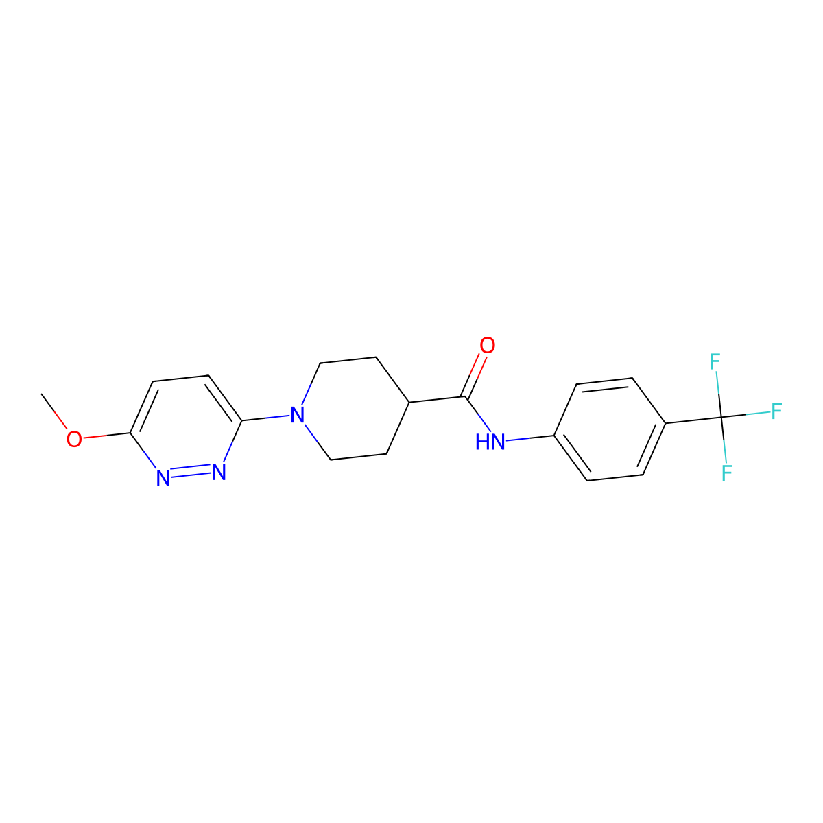 1-(6-methoxypyridazin-3-yl)-N-(4-(trifluoromethyl)phenyl)piperidine-4-carboxamide molecular structure, CAS 1435907-98-4