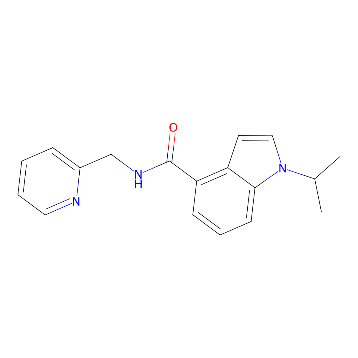 1-(propan-2-yl)-N-(pyridin-2-ylmethyl)-1H-indole-4-carboxamide molecular structure, CAS 1435908-19-2