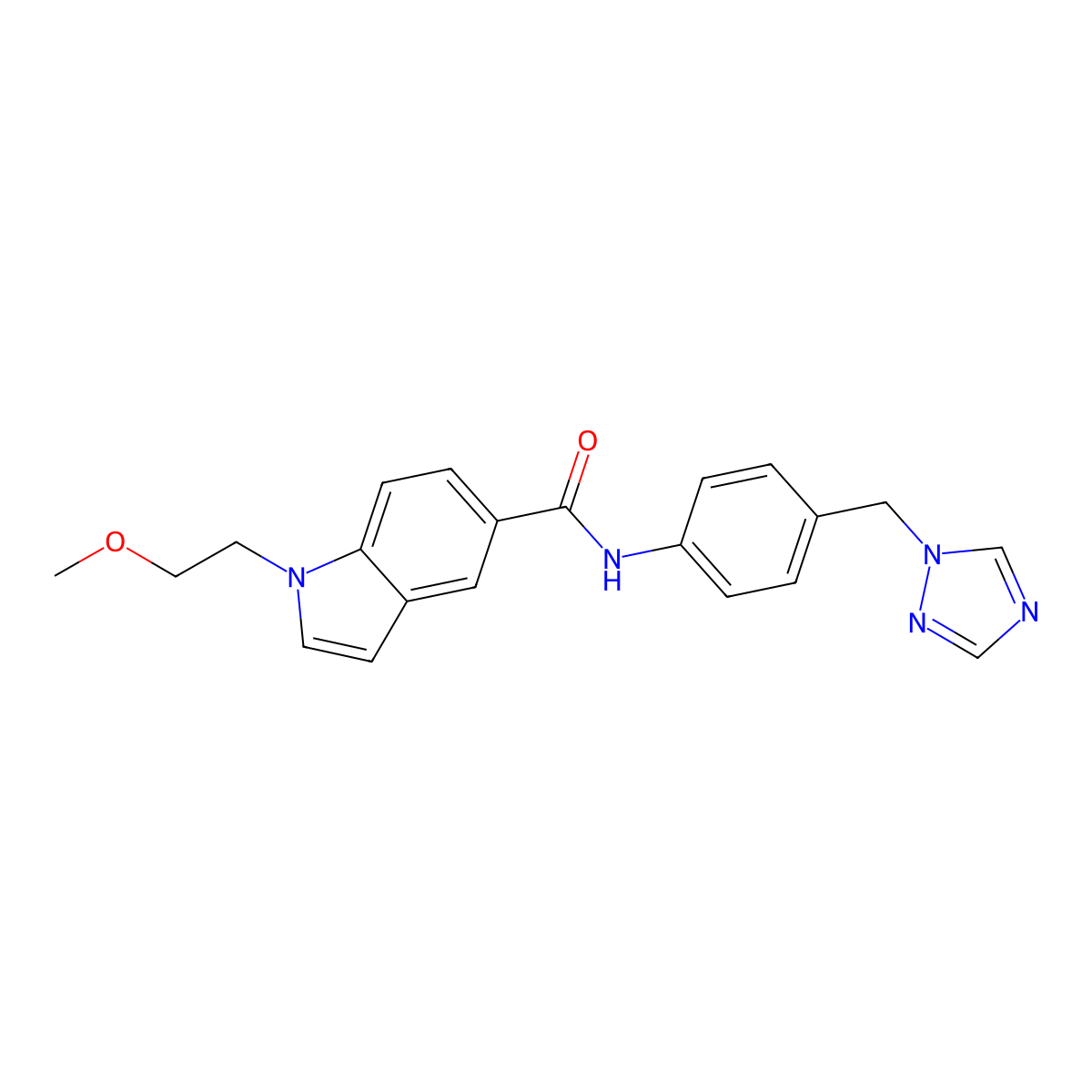 1-(2-methoxyethyl)-N-[4-(1H-1,2,4-triazol-1-ylmethyl)phenyl]-1H-indole-5-carboxamide molecular structure, CAS 1435908-24-9