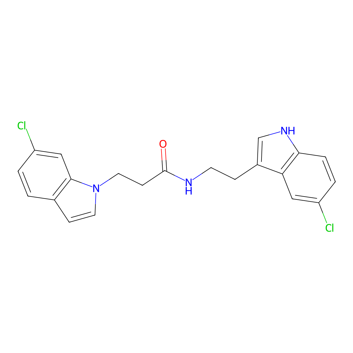 3-(6-chloro-1H-indol-1-yl)-N-[2-(5-chloro-1H-indol-3-yl)ethyl]propanamide molecular structure, CAS 1435908-26-1