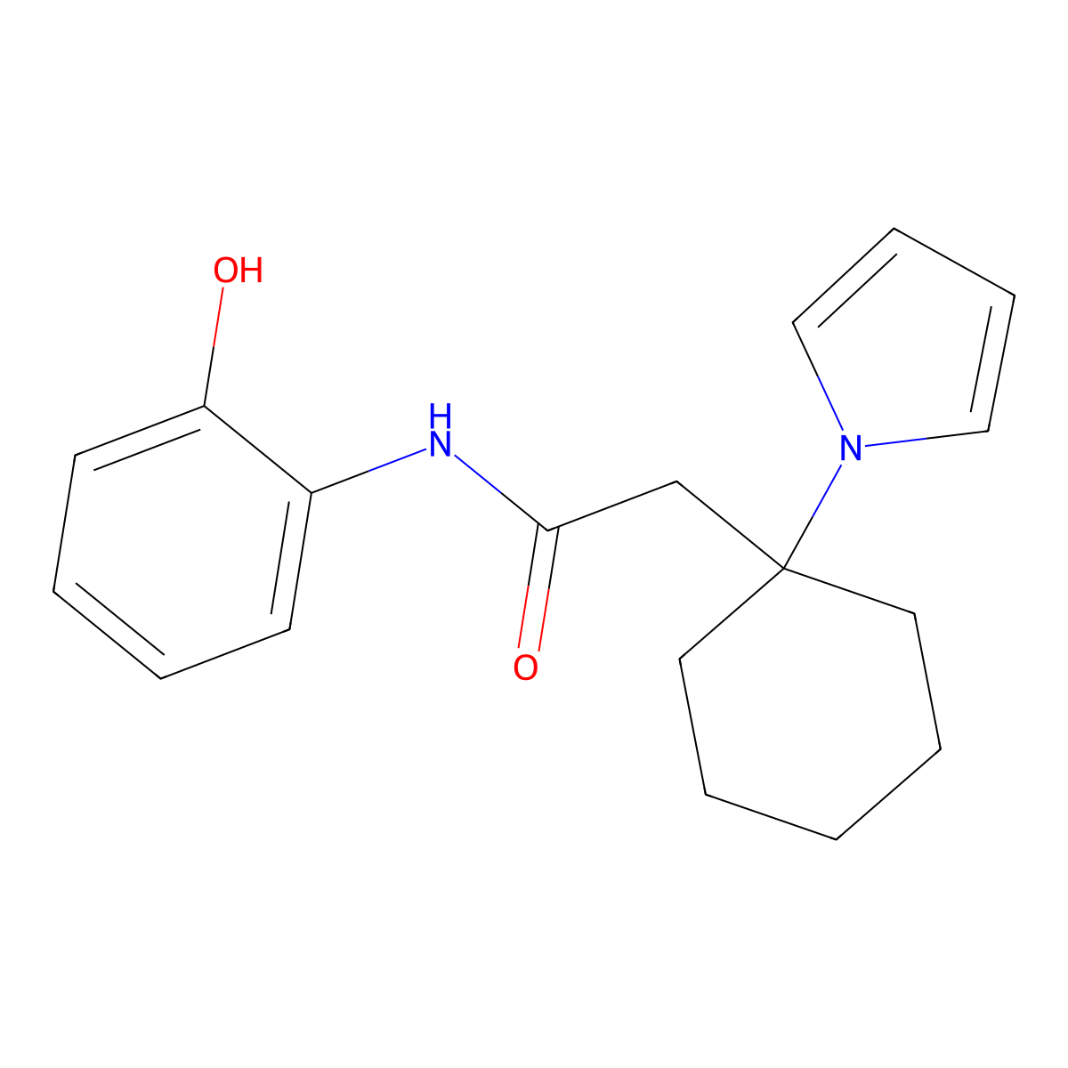 N-(2-hydroxyphenyl)-2-[1-(1H-pyrrol-1-yl)cyclohexyl]acetamide molecular structure, CAS 1435908-33-0