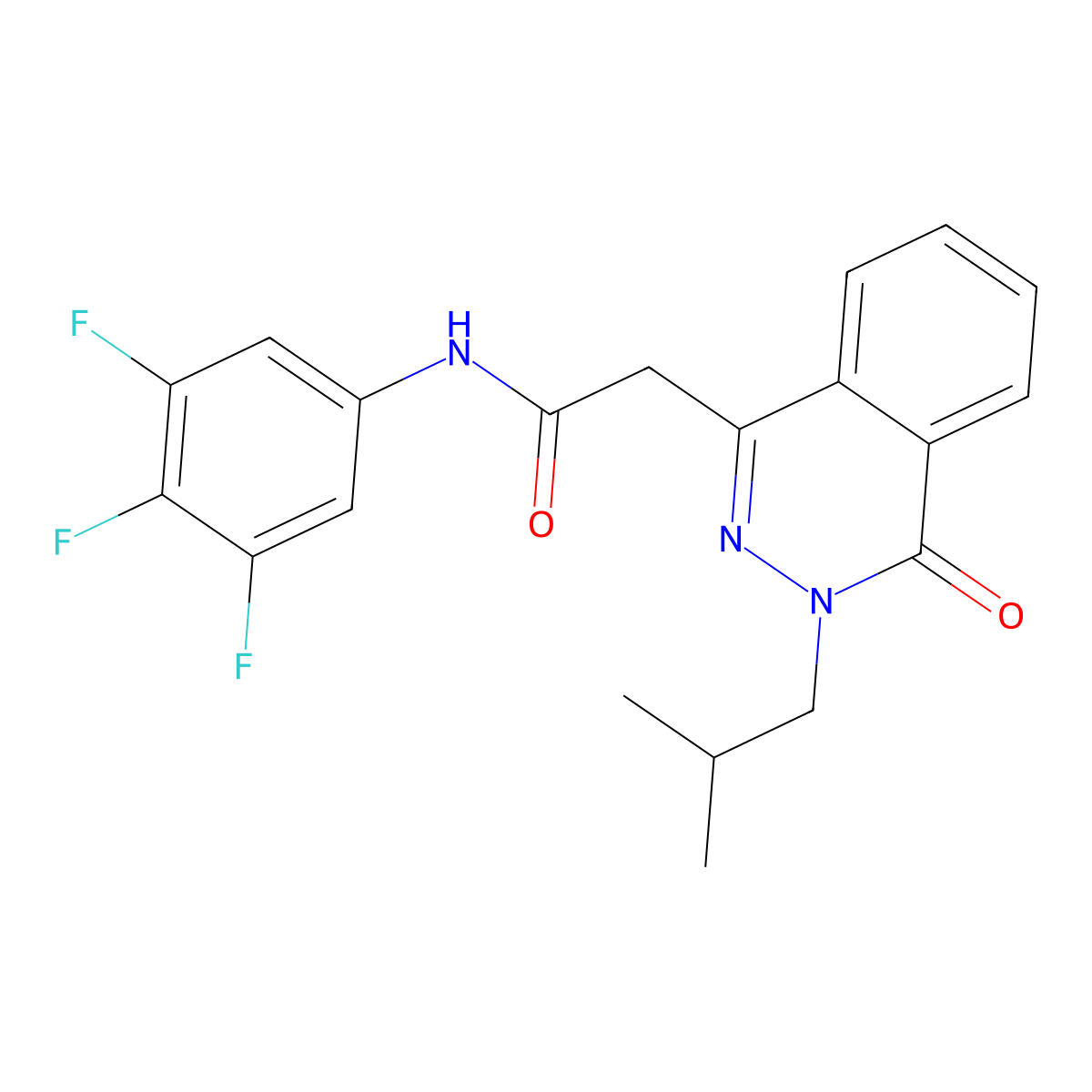 2-[3-(2-methylpropyl)-4-oxo-3,4-dihydrophthalazin-1-yl]-N-(3,4,5-trifluorophenyl)acetamide molecular structure, CAS 1435908-43-2