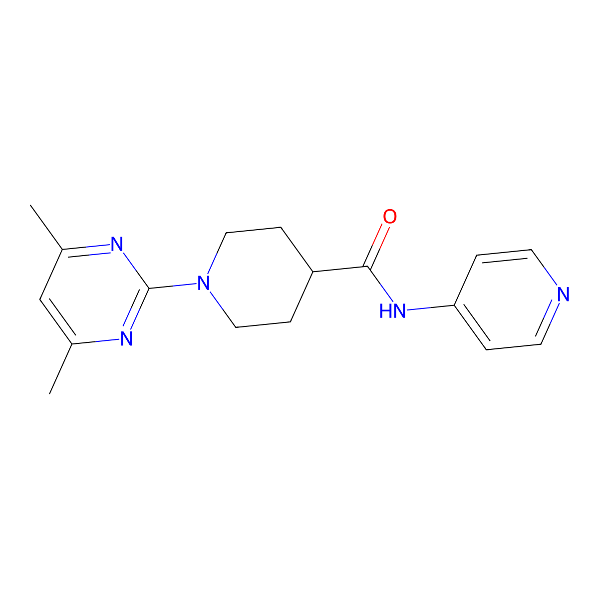 1-(4,6-dimethylpyrimidin-2-yl)-N-(pyridin-4-yl)piperidine-4-carboxamide molecular structure, CAS 1435908-55-6