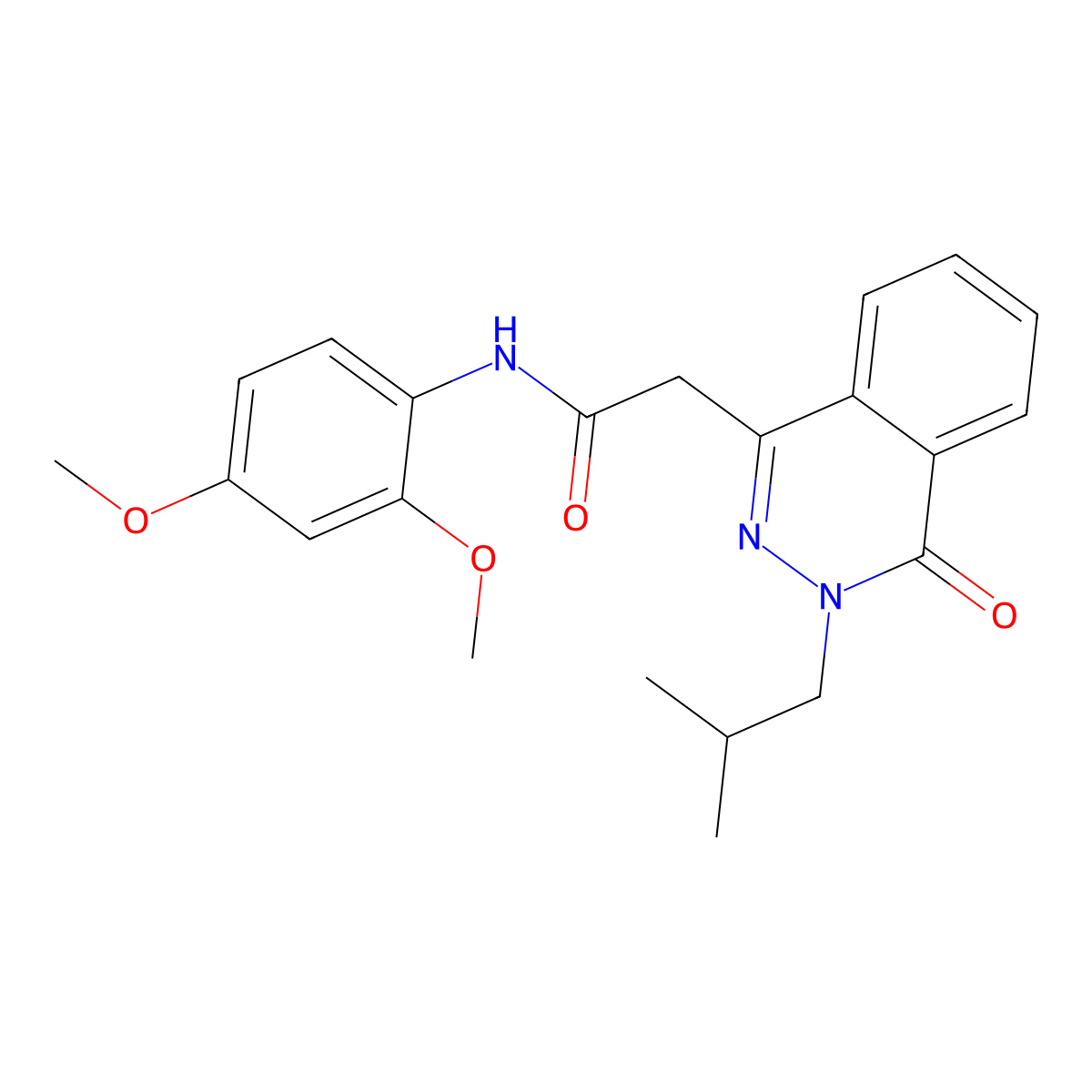 N-(2,4-dimethoxyphenyl)-2-[3-(2-methylpropyl)-4-oxo-3,4-dihydrophthalazin-1-yl]acetamide molecular structure, CAS 1435908-62-5