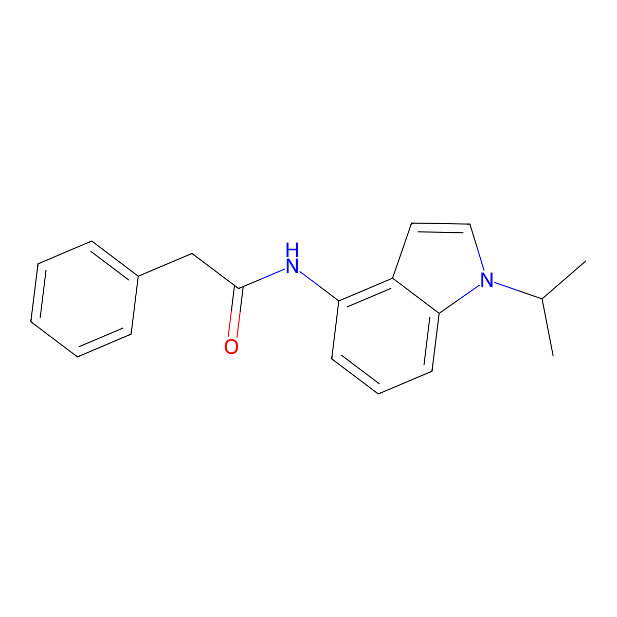 N-(1-isopropyl-1H-indol-4-yl)-2-phenylacetamide molecular structure, CAS 1435908-65-8