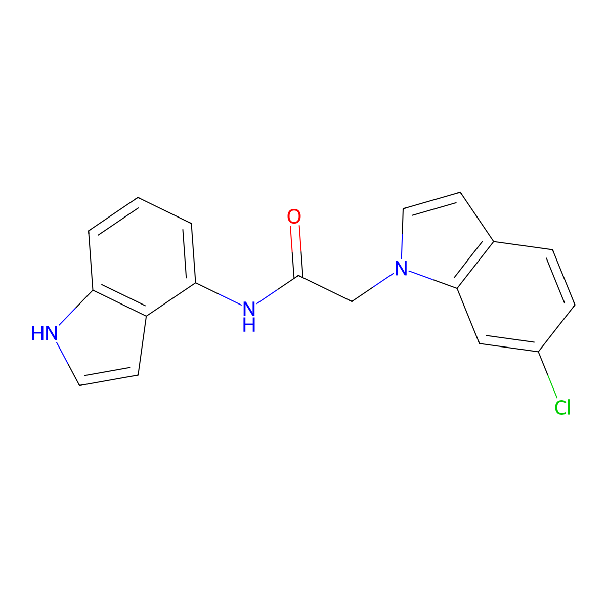 2-(6-chloro-1H-indol-1-yl)-N-(1H-indol-4-yl)acetamide molecular structure, CAS 1435908-69-2