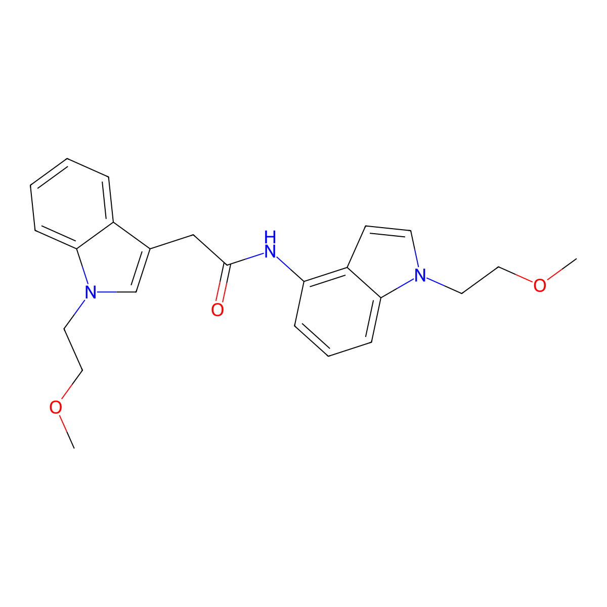2-[1-(2-methoxyethyl)-1H-indol-3-yl]-N-[1-(2-methoxyethyl)-1H-indol-4-yl]acetamide molecular structure, CAS 1435908-90-9