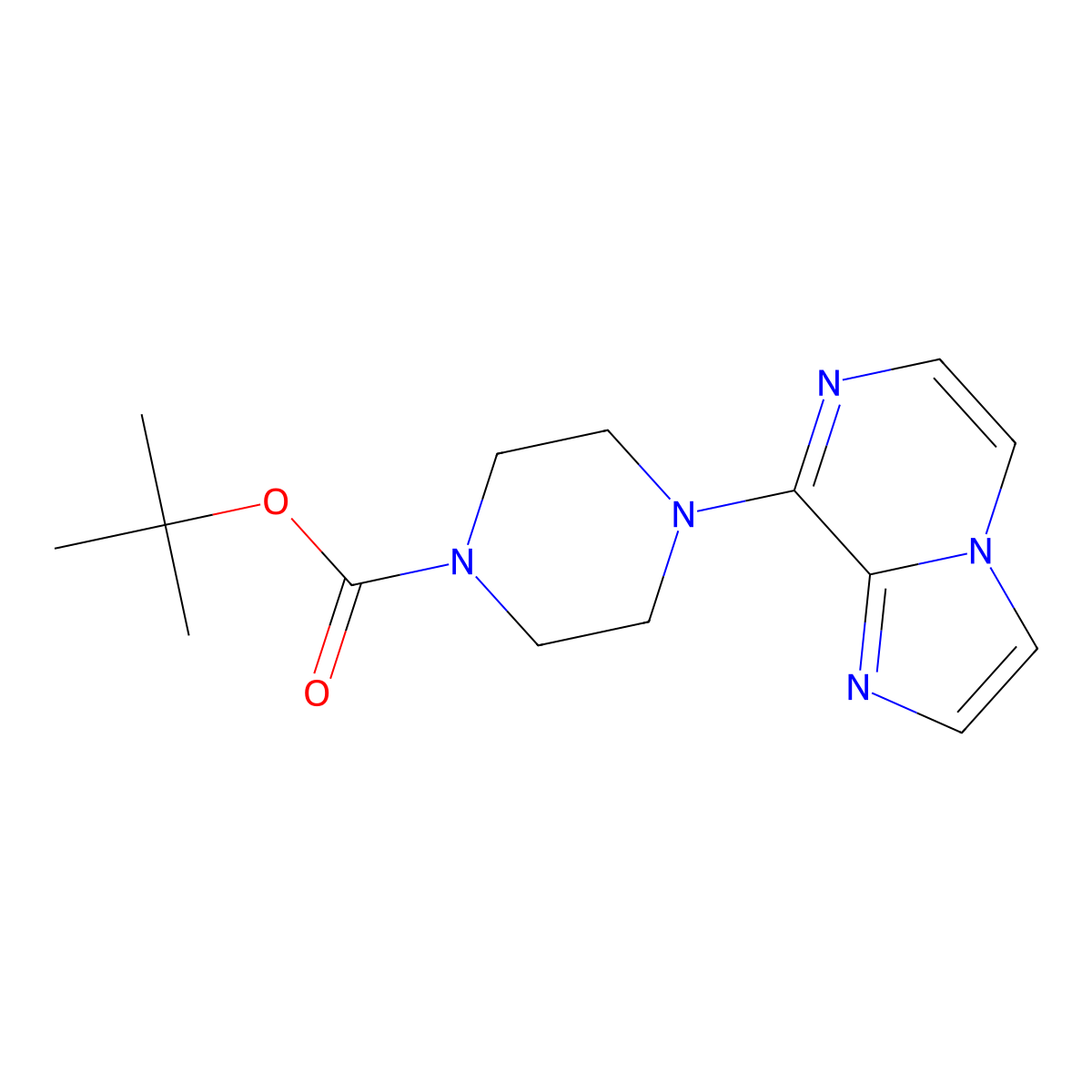 Tert-butyl 4-{imidazo[1,2-a]pyrazin-8-yl}piperazine-1-carboxylate molecular structure, CAS 143591-63-3