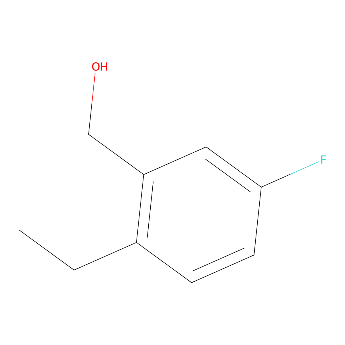 (2-Ethyl-5-fluorophenyl)methanol molecular structure, CAS 1435930-69-0