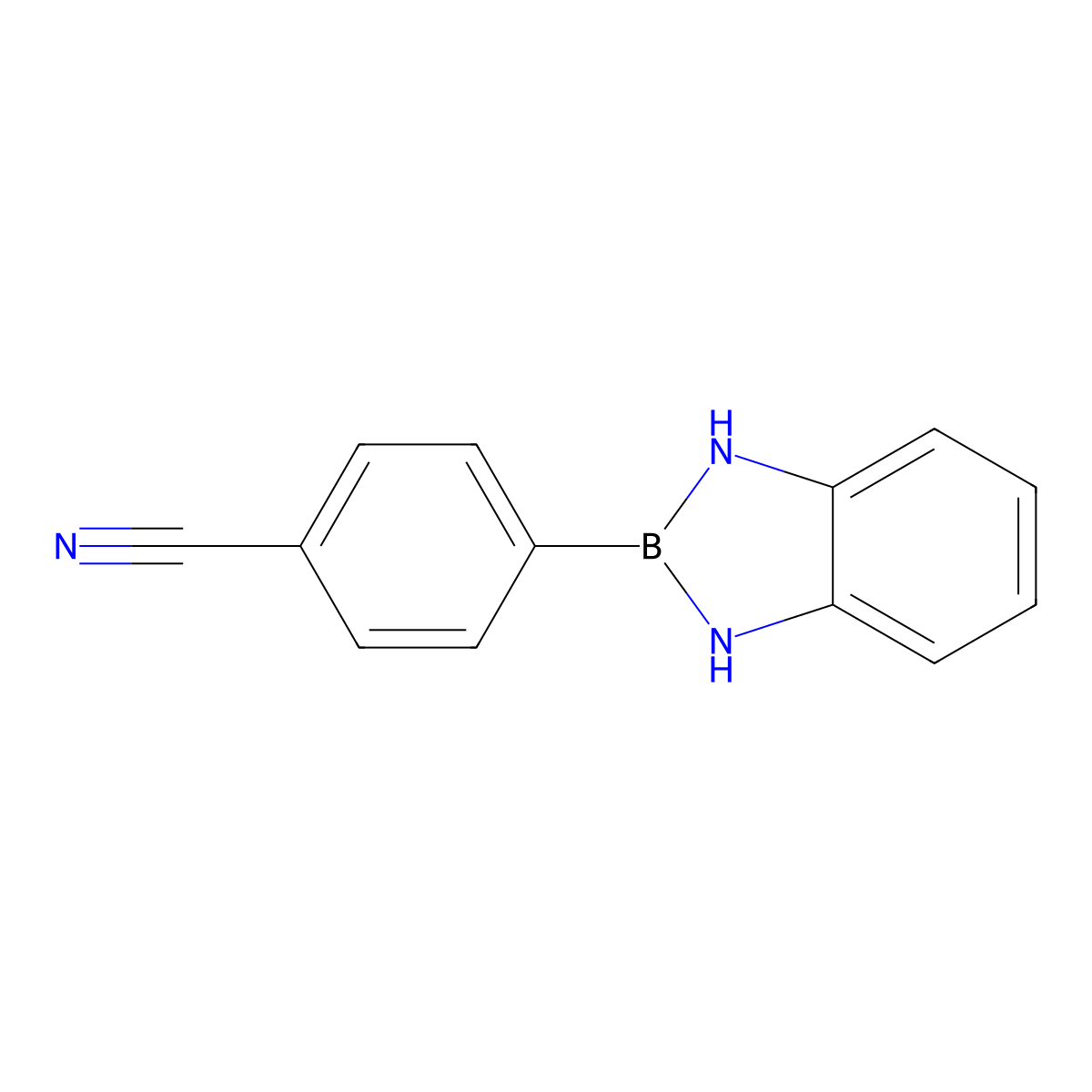 Benzonitrile, 4-(1,3-dihydro-2H-1,3,2-benzodiazaborol-2-yl)- molecular structure, CAS 1435933-07-5