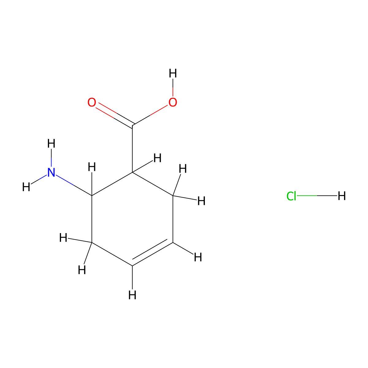 6-Aminocyclohex-3-enecarboxylic acid hydrochloride molecular structure, CAS 1435933-91-7