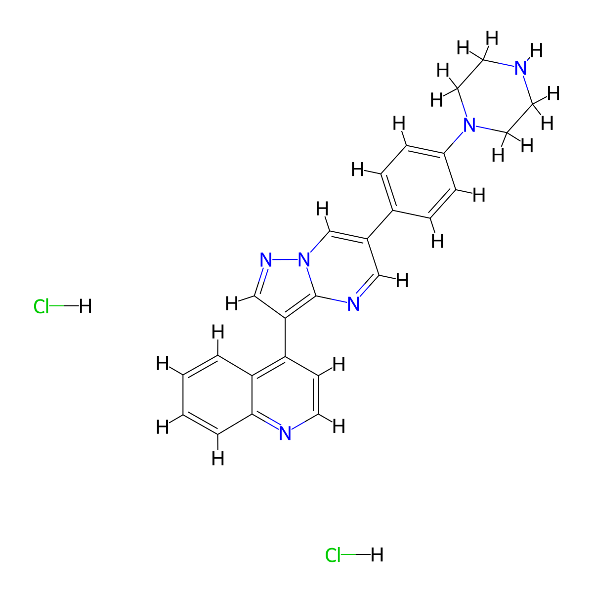 LDN 193189 dihydrochloride molecular structure, CAS 1435934-00-1