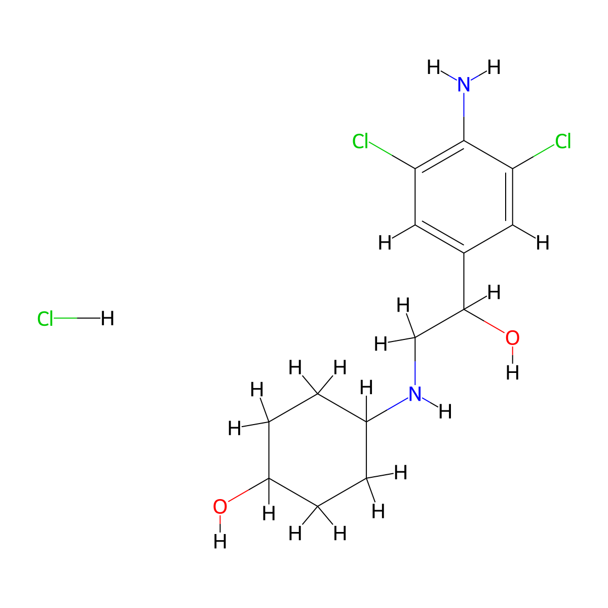 Clencyclohexerol hydrochloride molecular structure, CAS 1435934-75-0