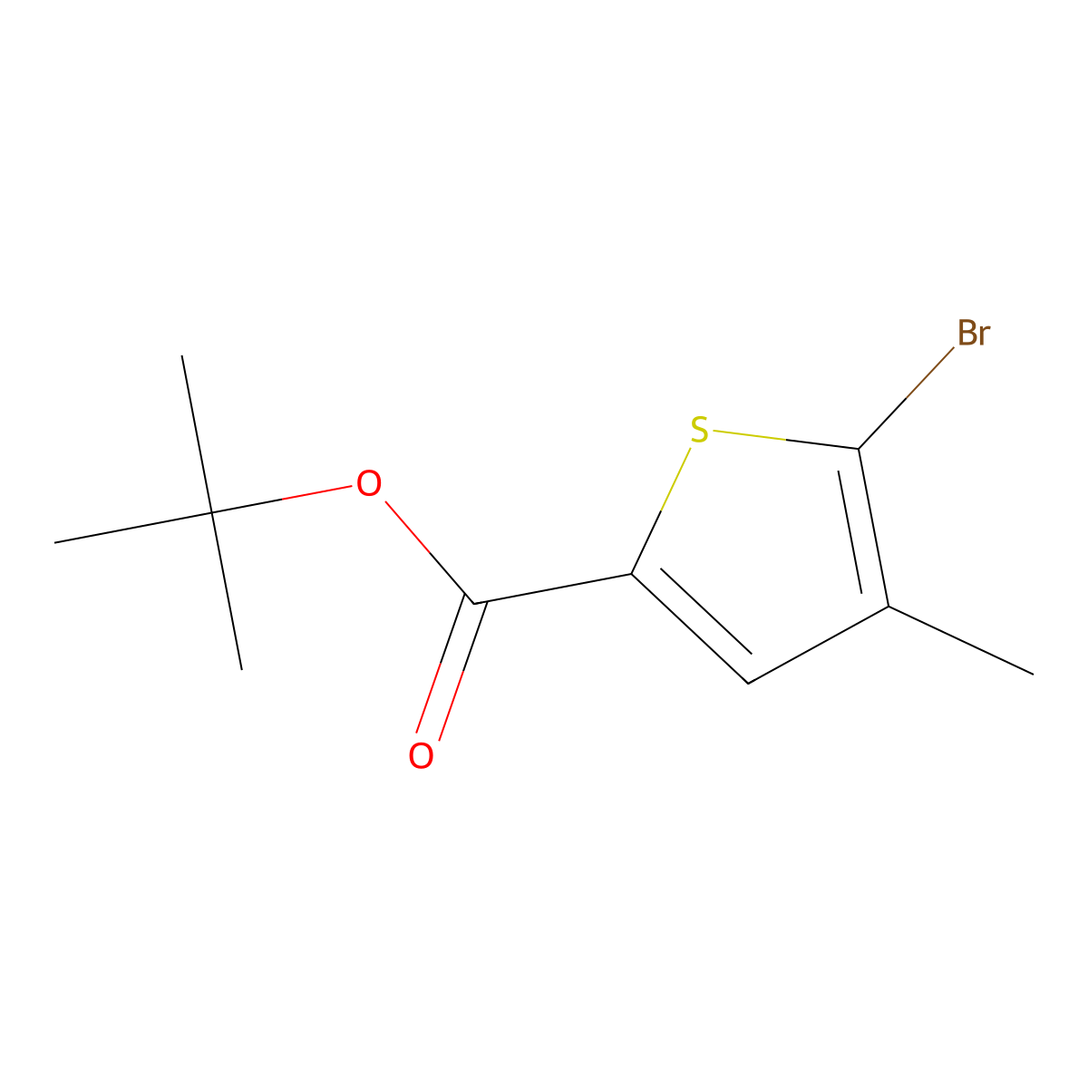 Tert-butyl 5-bromo-4-methylthiophene-2-carboxylate molecular structure, CAS 1435937-72-6