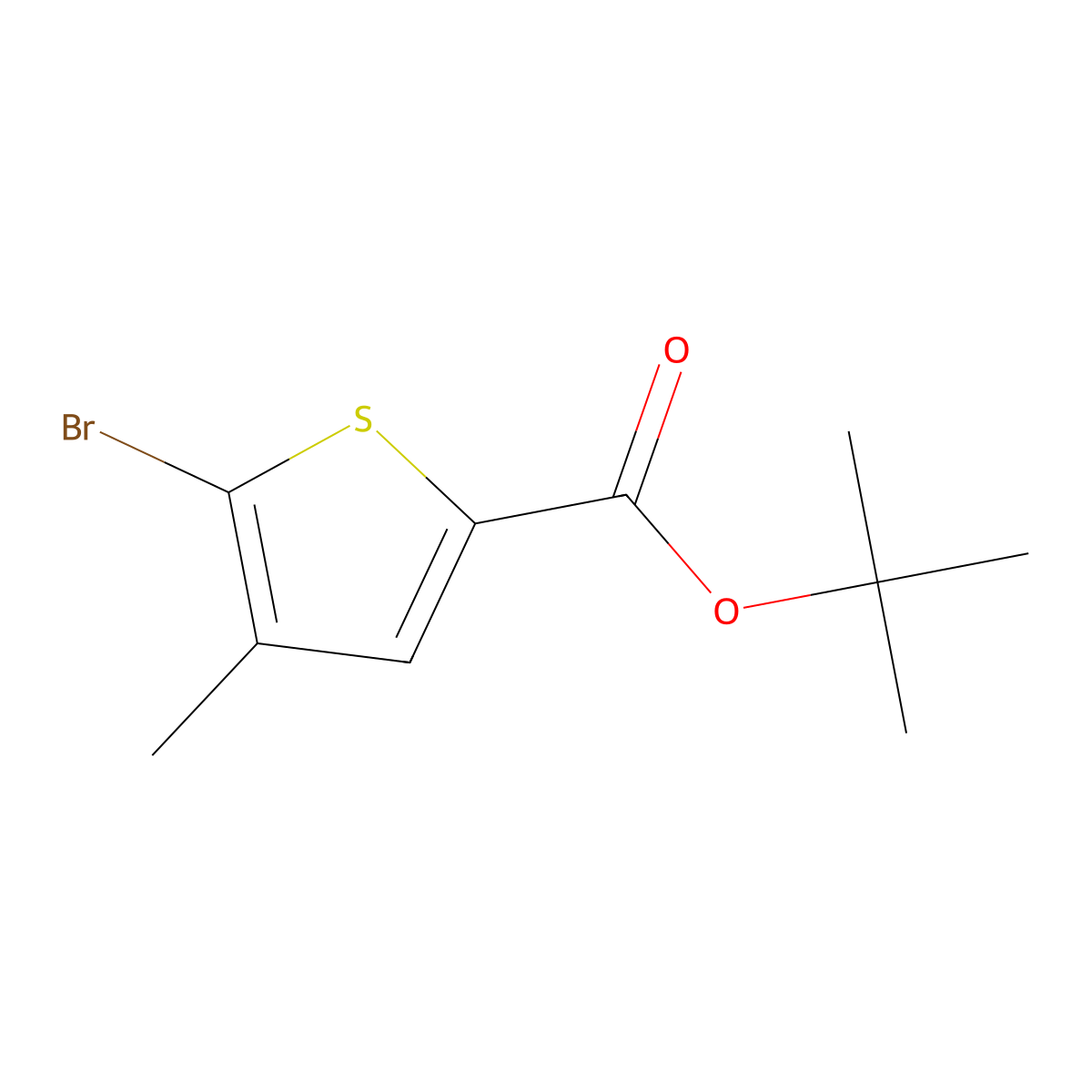 Tert-butyl 5-bromo-4-methylthiophene-2-carboxylate molecular structure, CAS 1435937-72-6