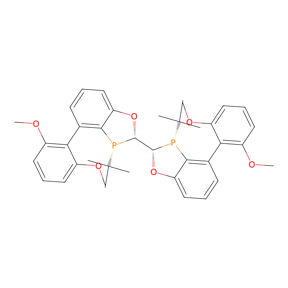 (2S,2'S,3S,3'S)-3,3'-Di-tert-butyl-4,4'-bis(2,6-dimethoxyphenyl)-2,2',3,3'-tetrahydro-2,2'-bibenzo[d][1,3]oxaphosphole , (2S,2'S,3S,3'S)-Bis-BIDIME molecular structure, CAS 1435940-21-8