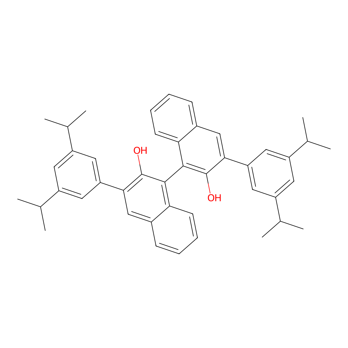 (R)-3,3'-Bis(3,5-diisopropylphenyl)-[1,1'-binaphthalene]-2,2'-diol molecular structure, CAS 1435948-31-4