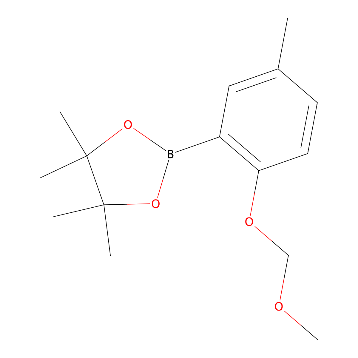 2-(2-(Methoxymethoxy)-5-methylphenyl)-4,4,5,5-tetramethyl-1,3,2-dioxaborolane molecular structure, CAS 1435949-53-3