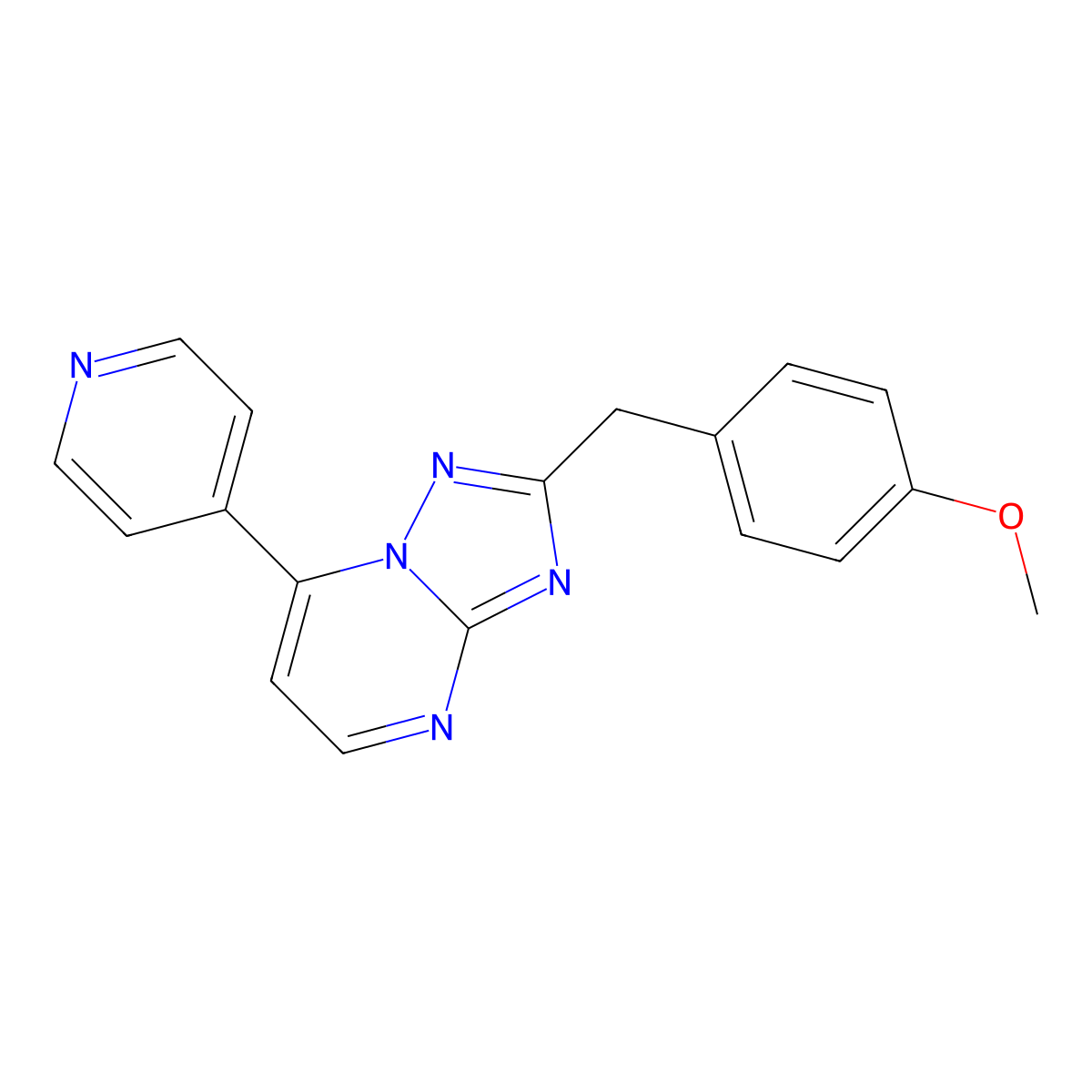 2-(4-Methoxybenzyl)-7-(4-pyridyl)[1,2,4]triazolo[1,5-a]pyrimidine molecular structure, CAS 1435975-47-5