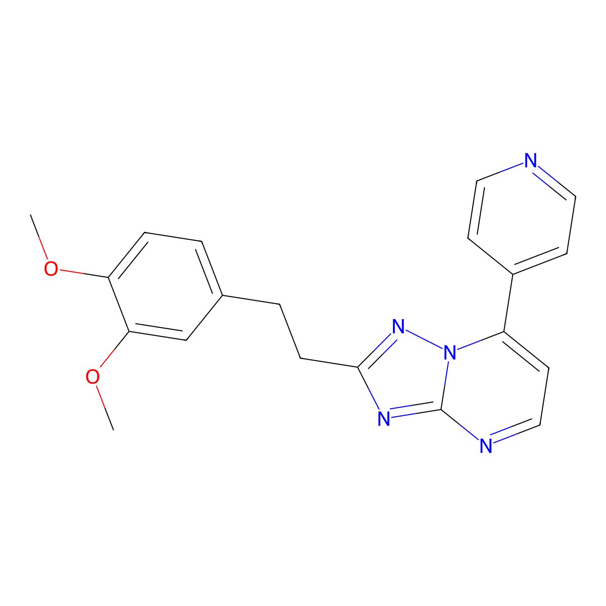 2-(3,4-Dimethoxyphenethyl)-7-(4-pyridyl)[1,2,4]triazolo[1,5-a]pyrimidine molecular structure, CAS 1435975-64-6