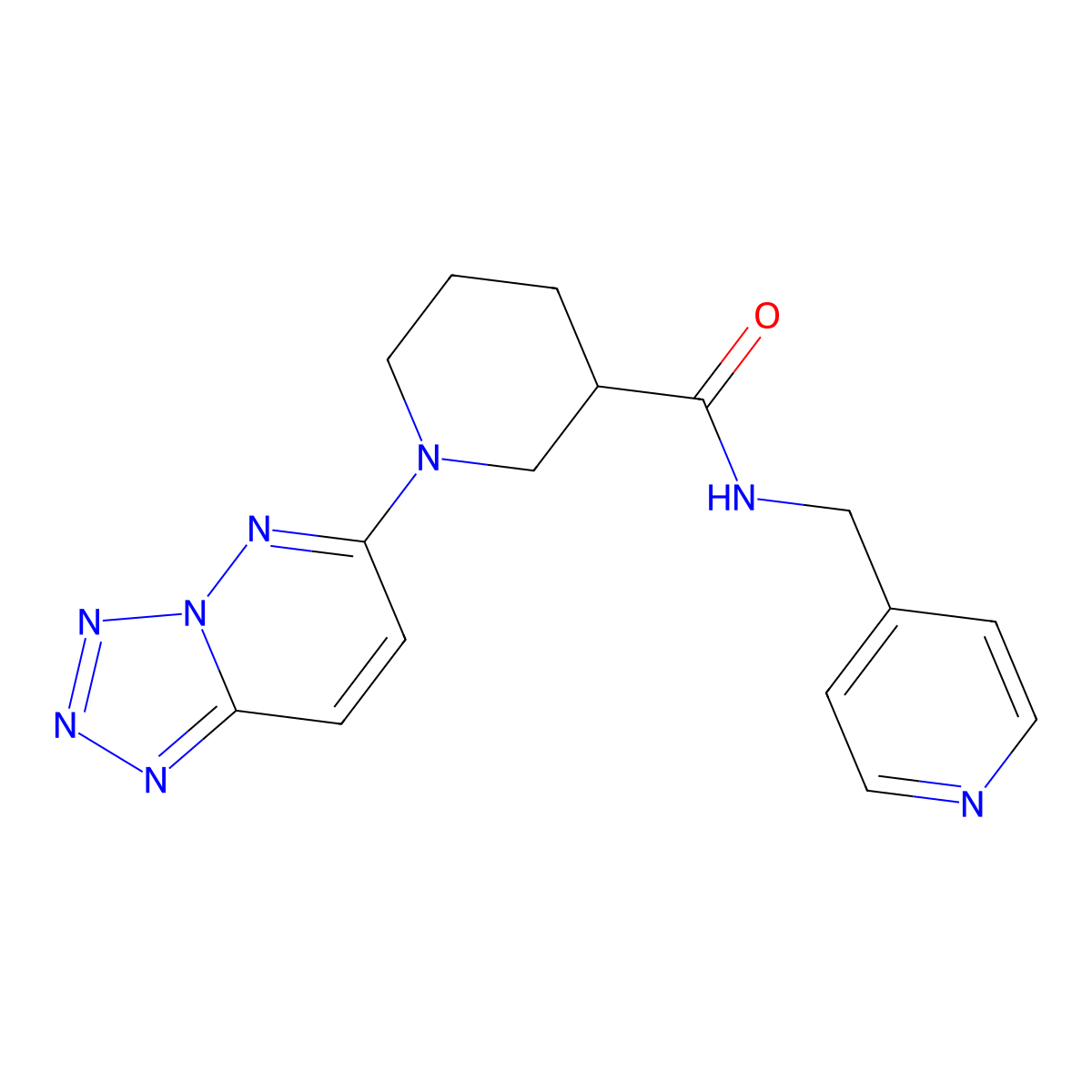 N-(pyridin-4-ylmethyl)-1-(tetrazolo[1,5-b]pyridazin-6-yl)piperidine-3-carboxamide molecular structure, CAS 1435975-66-8