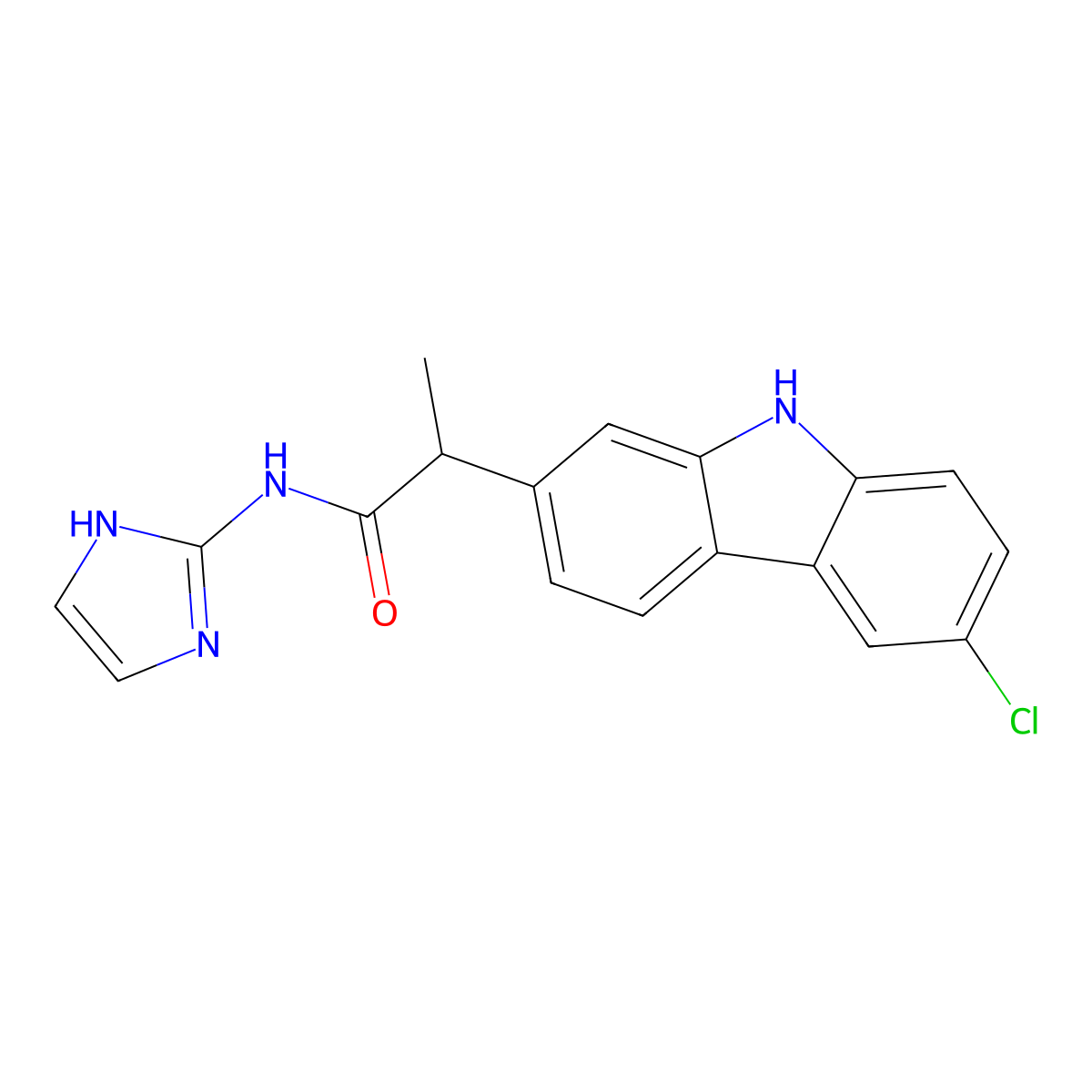 2-(6-chloro-9H-carbazol-2-yl)-N-(1H-imidazol-2-yl)propanamide molecular structure, CAS 1435975-79-3