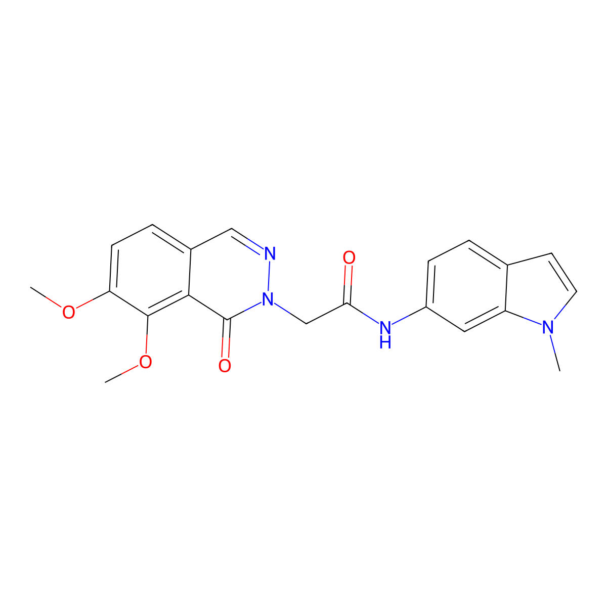 2-(7,8-dimethoxy-1-oxophthalazin-2(1H)-yl)-N-(1-methyl-1H-indol-6-yl)acetamide molecular structure, CAS 1435976-04-7