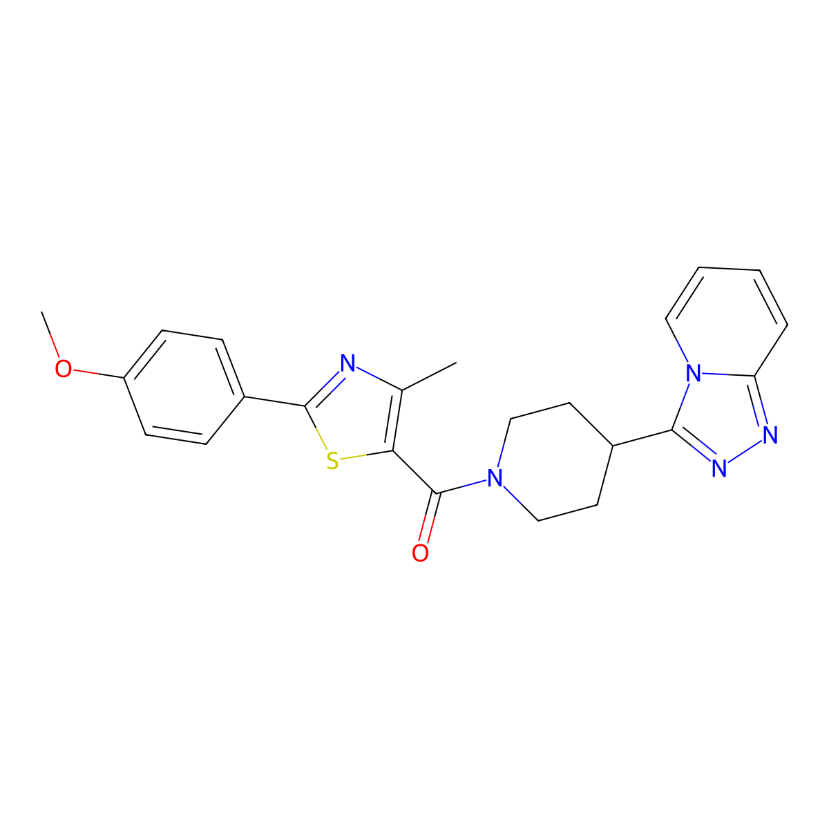 [2-(4-Methoxyphenyl)-4-methyl-1,3-thiazol-5-yl](4-[1,2,4]triazolo[4,3-a]pyridin-3-ylpiperidino)methanone molecular structure, CAS 1435976-05-8