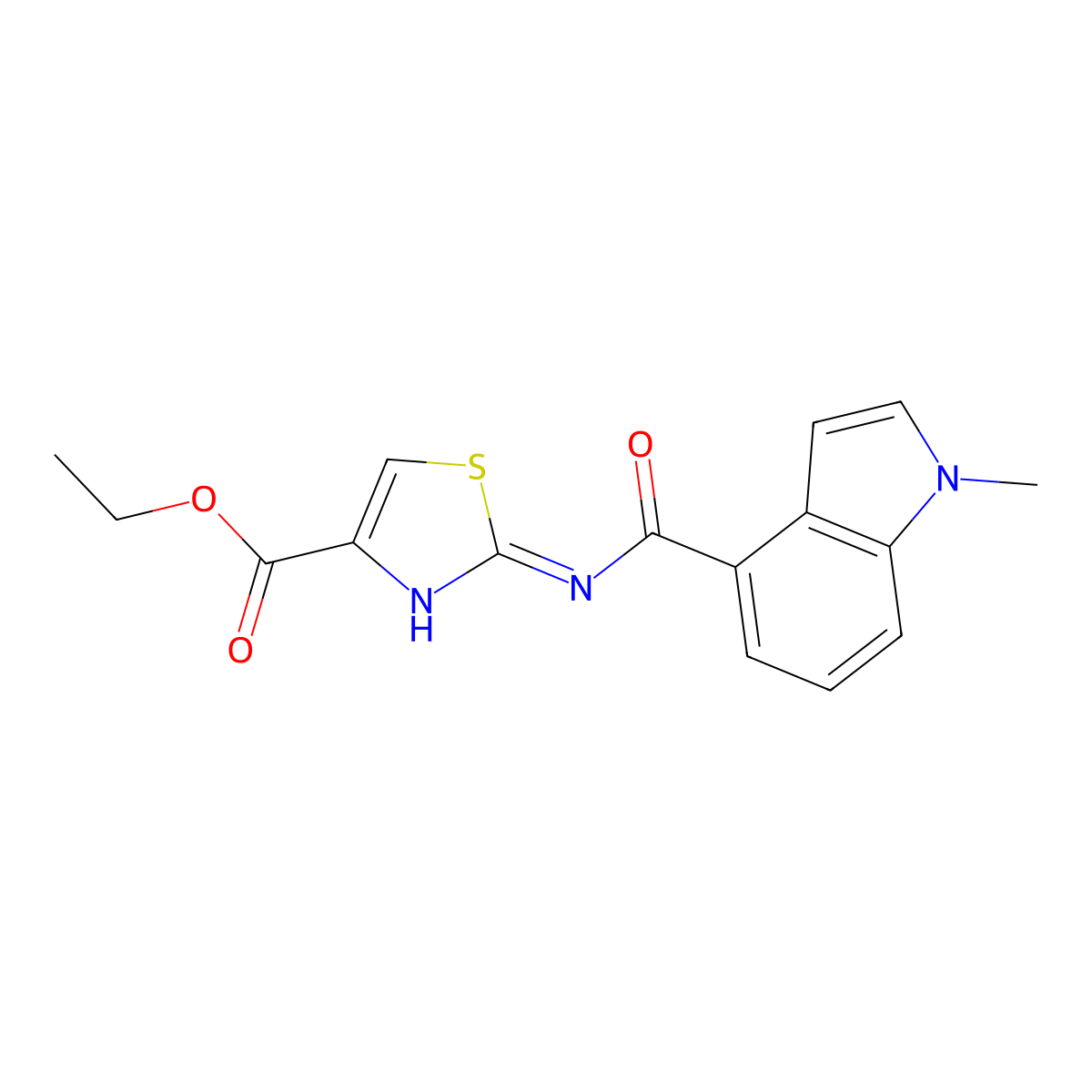 ethyl 2-{[(1-methyl-1H-indol-4-yl)carbonyl]amino}-1,3-thiazole-4-carboxylate molecular structure, CAS 1435976-16-1