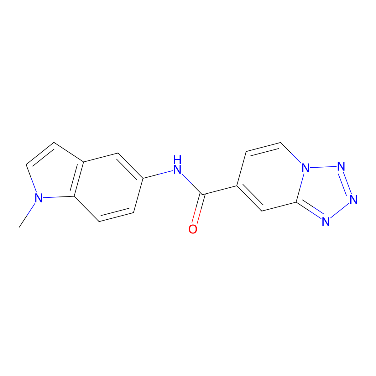 N-(1-methyl-1H-indol-5-yl)tetrazolo[1,5-a]pyridine-7-carboxamide molecular structure, CAS 1435976-28-5