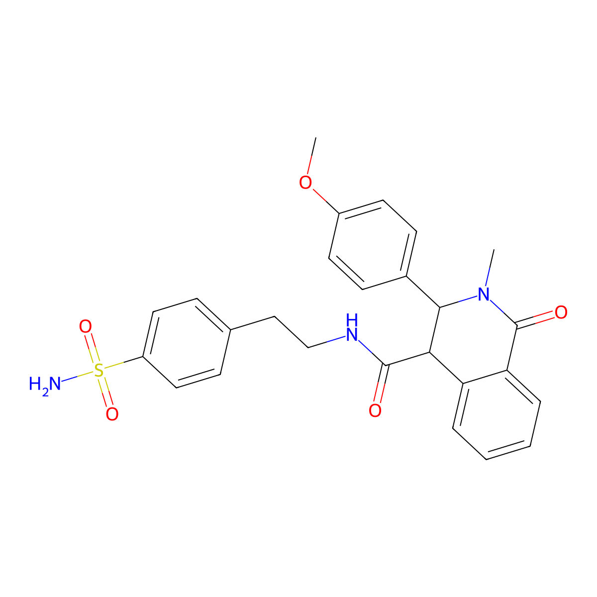 N~4~-[4-(aminosulfonyl)phenethyl]-3-(4-methoxyphenyl)-2-methyl-1-oxo-1,2,3,4-tetrahydro-4-isoquinolinecarboxamide molecular structure, CAS 1435976-36-5