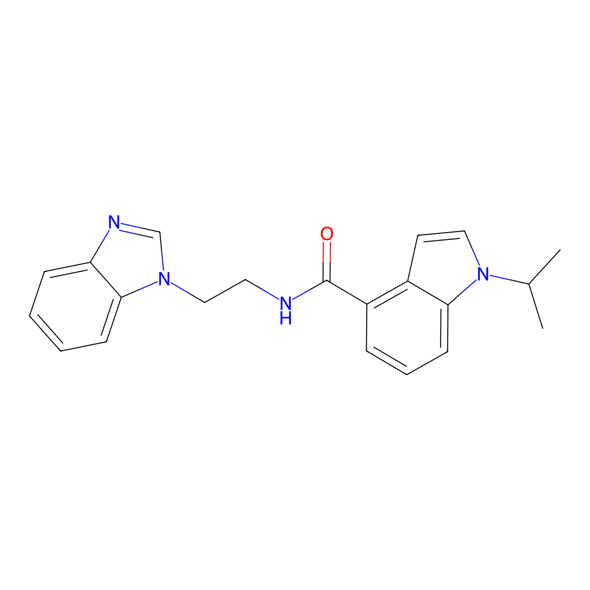 N-[2-(1H-benzimidazol-1-yl)ethyl]-1-(propan-2-yl)-1H-indole-4-carboxamide molecular structure, CAS 1435976-41-2