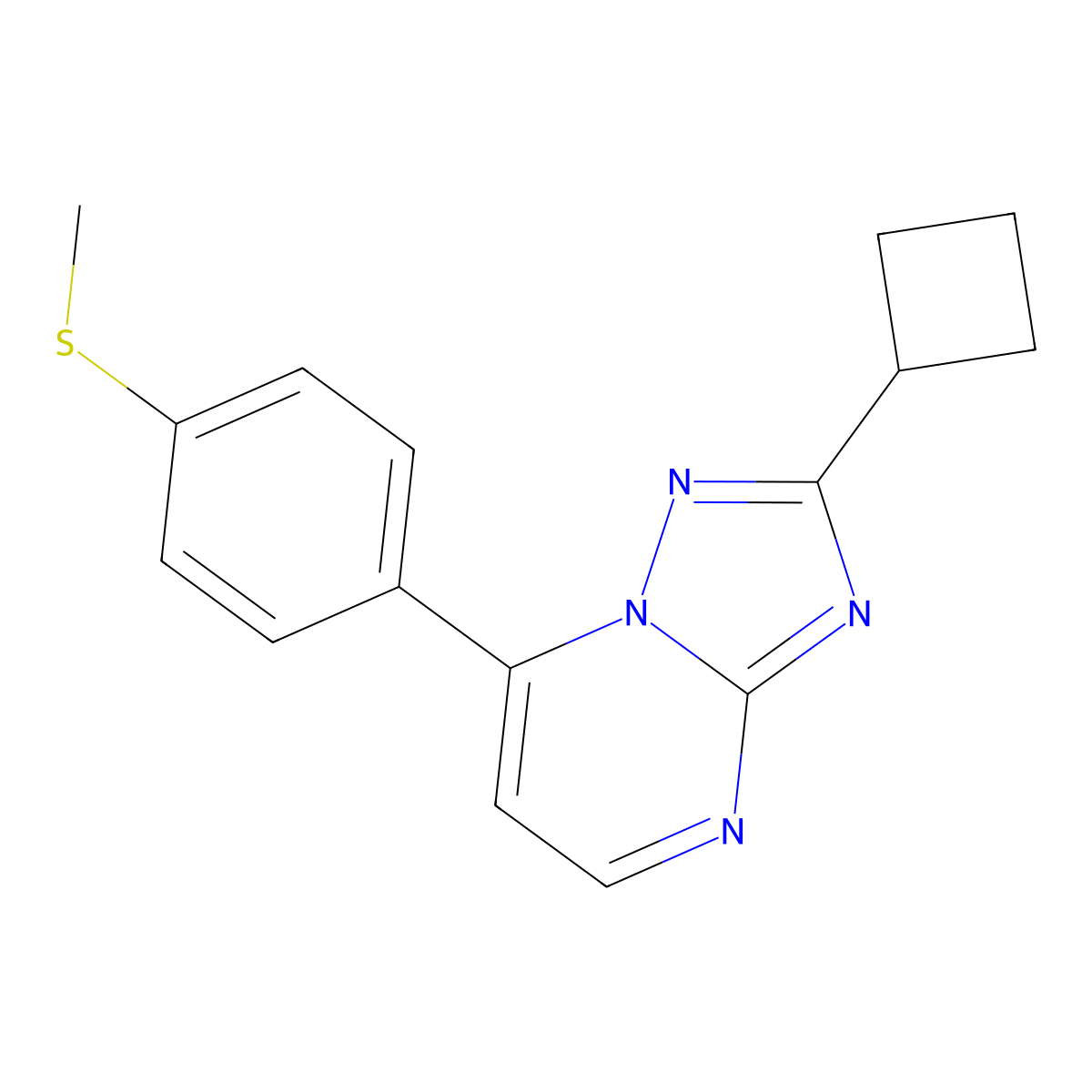 2-Cyclobutyl-7-[4-(methylsulfanyl)phenyl][1,2,4]triazolo[1,5-a]pyrimidine molecular structure, CAS 1435976-82-1