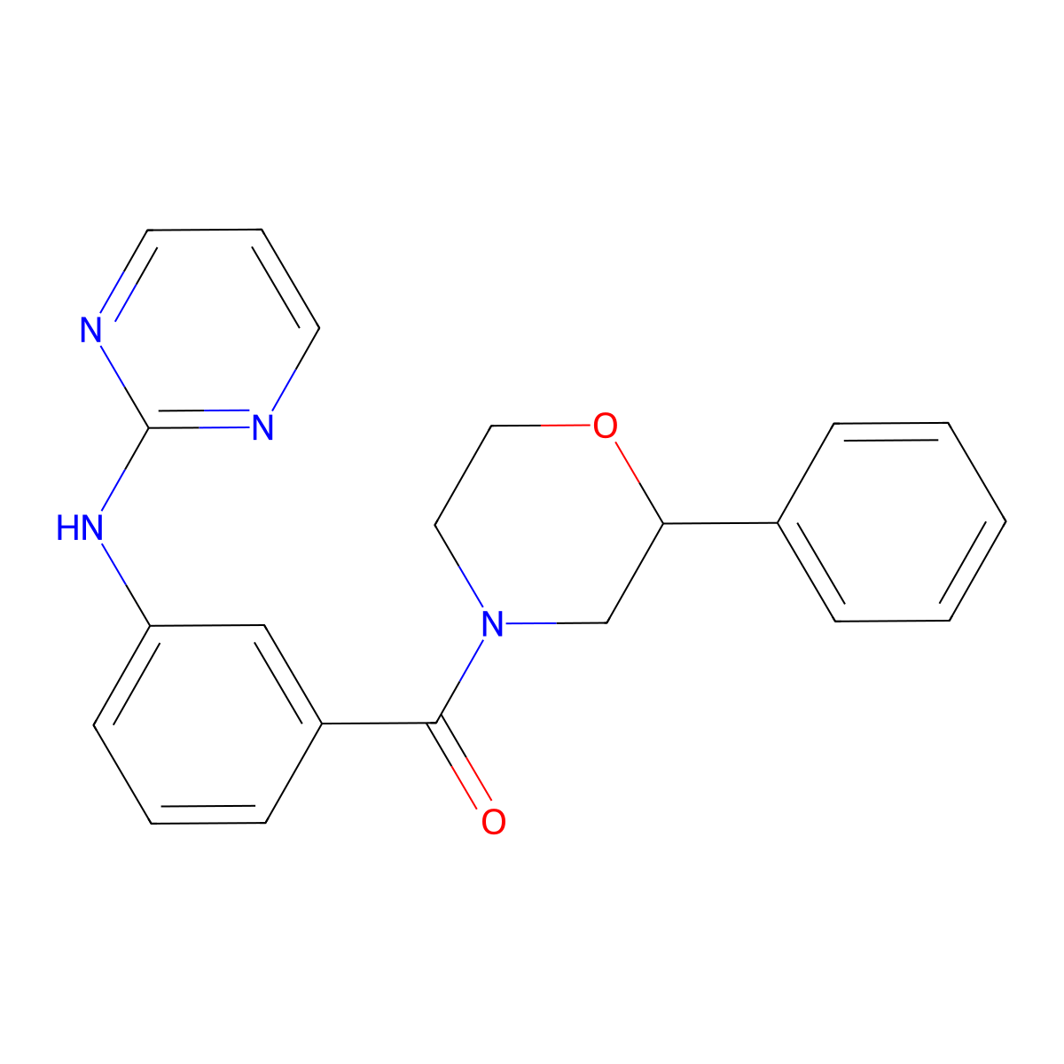 (2-Phenylmorpholino)[3-(2-pyrimidinylamino)phenyl]methanone molecular structure, CAS 1435976-91-2