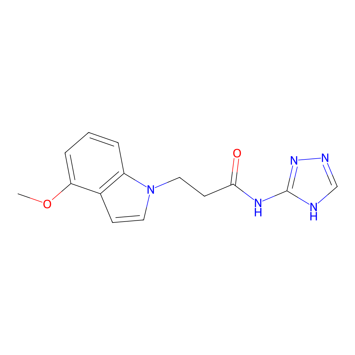 3-(4-methoxy-1H-indol-1-yl)-N-(4H-1,2,4-triazol-3-yl)propanamide molecular structure, CAS 1435977-14-2