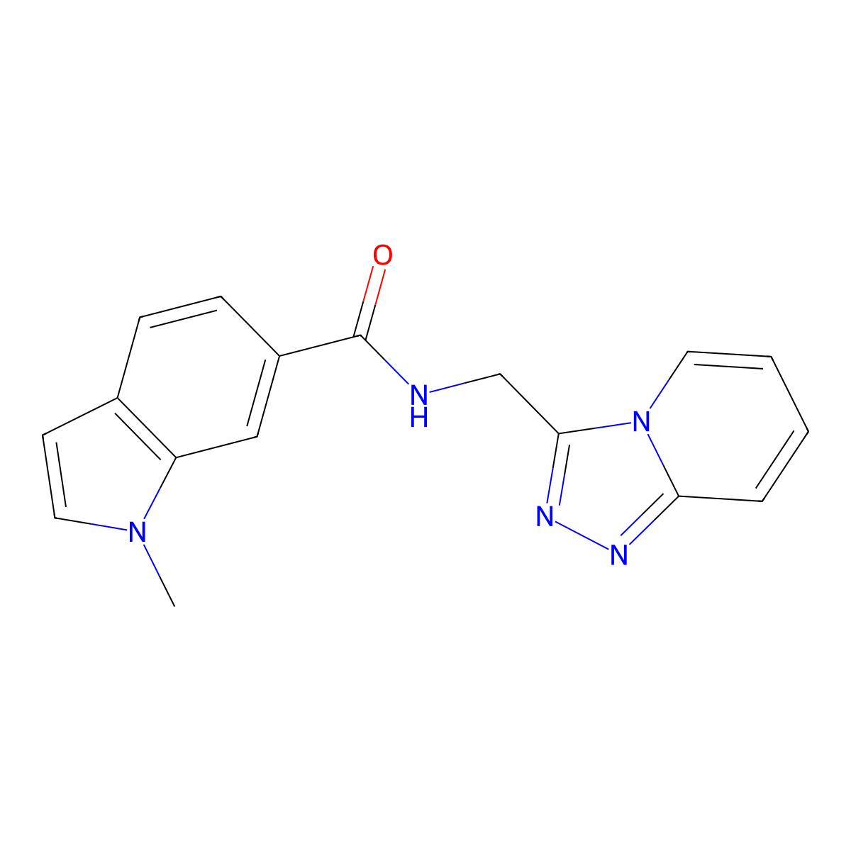 1-methyl-N-([1,2,4]triazolo[4,3-a]pyridin-3-ylmethyl)-1H-indole-6-carboxamide molecular structure, CAS 1435977-25-5