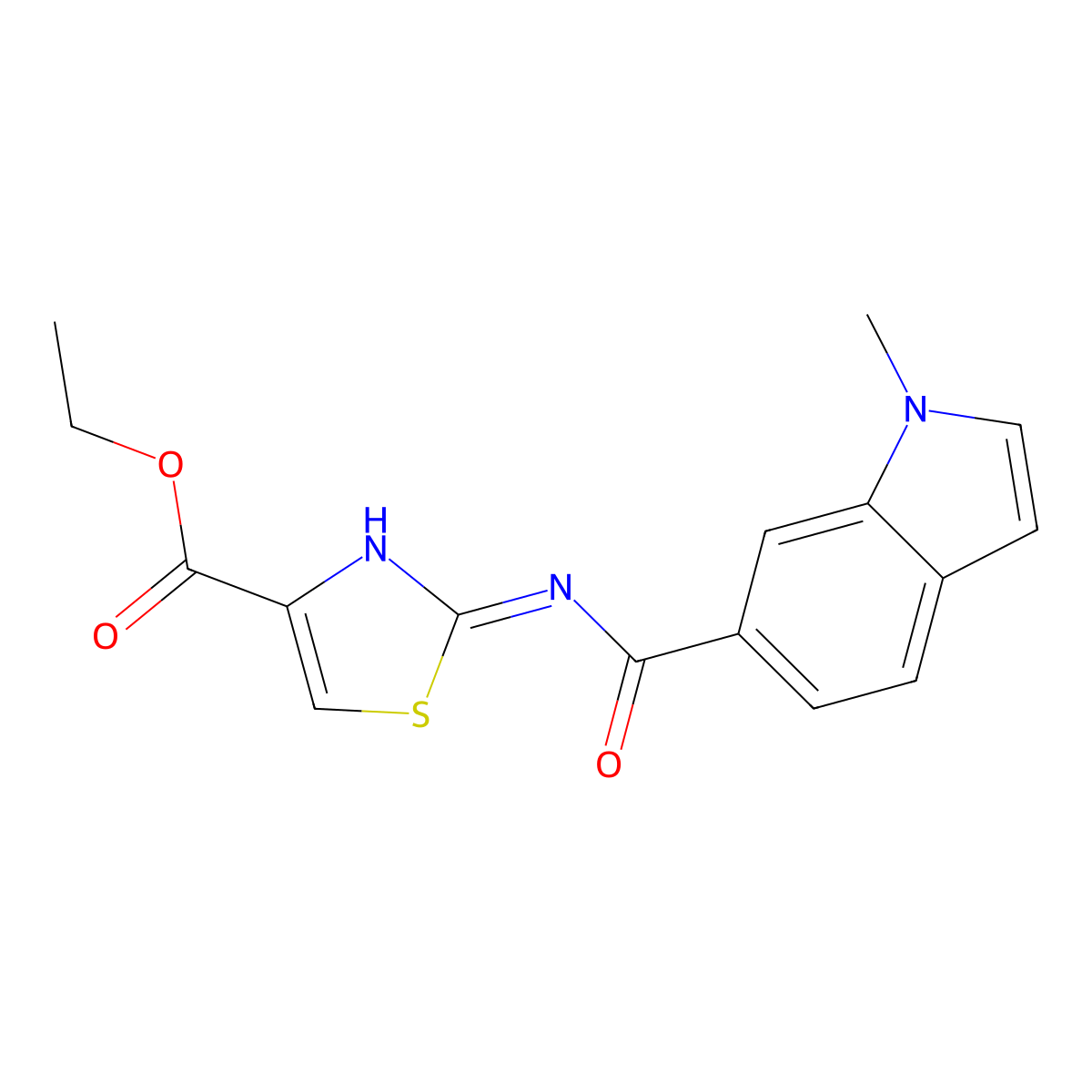 ethyl 2-{[(1-methyl-1H-indol-6-yl)carbonyl]amino}-1,3-thiazole-4-carboxylate molecular structure, CAS 1435977-27-7