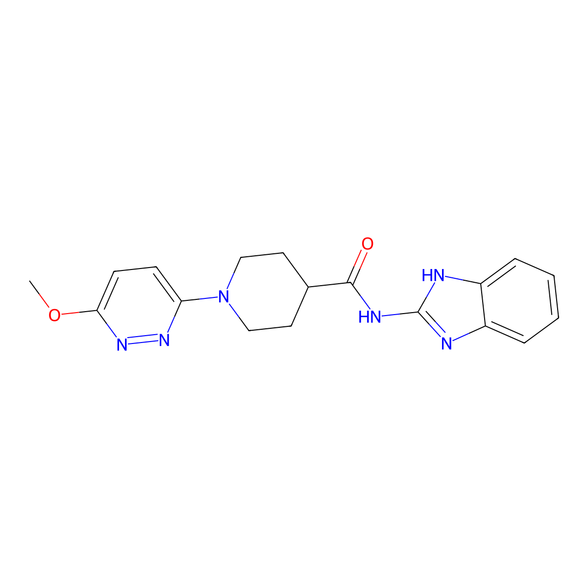 N-(1H-benzimidazol-2-yl)-1-(6-methoxypyridazin-3-yl)piperidine-4-carboxamide molecular structure, CAS 1435977-57-3