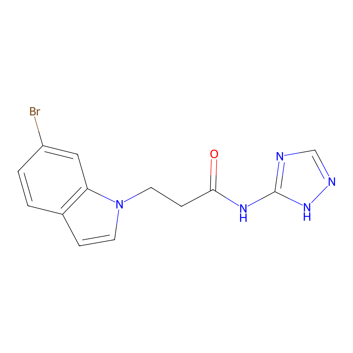 3-(6-bromo-1H-indol-1-yl)-N-(4H-1,2,4-triazol-3-yl)propanamide molecular structure, CAS 1435977-67-5