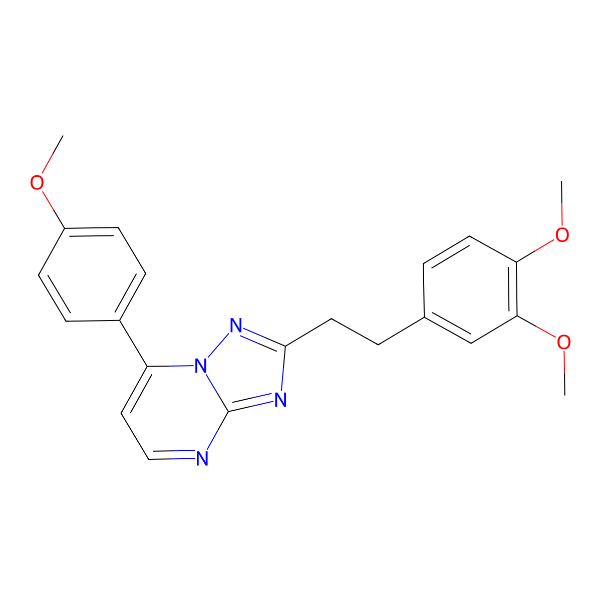 2-(3,4-Dimethoxyphenethyl)-7-(4-methoxyphenyl)[1,2,4]triazolo[1,5-a]pyrimidine molecular structure, CAS 1435977-80-2
