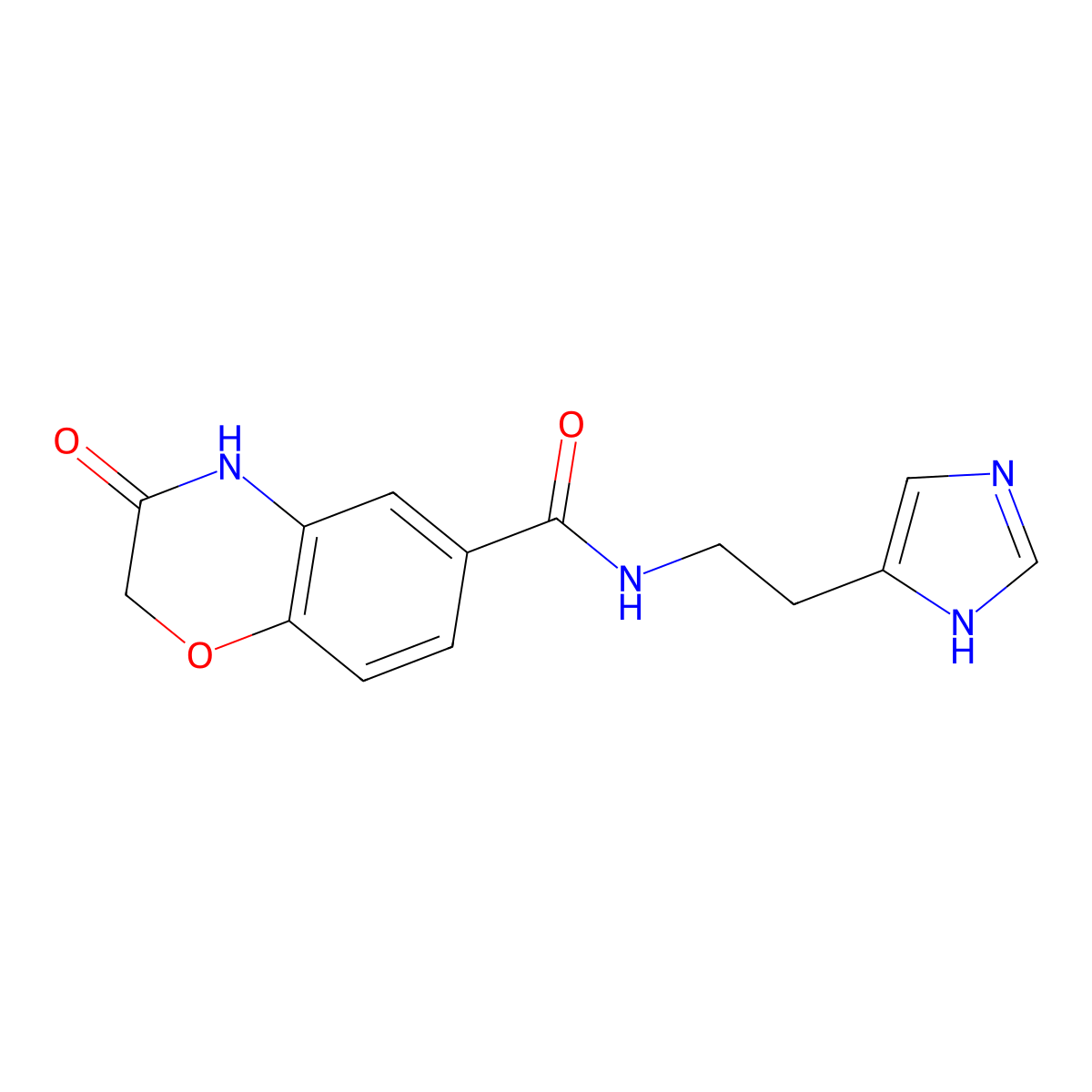 N-[2-(1H-imidazol-4-yl)ethyl]-3-oxo-3,4-dihydro-2H-1,4-benzoxazine-6-carboxamide molecular structure, CAS 1435978-04-3