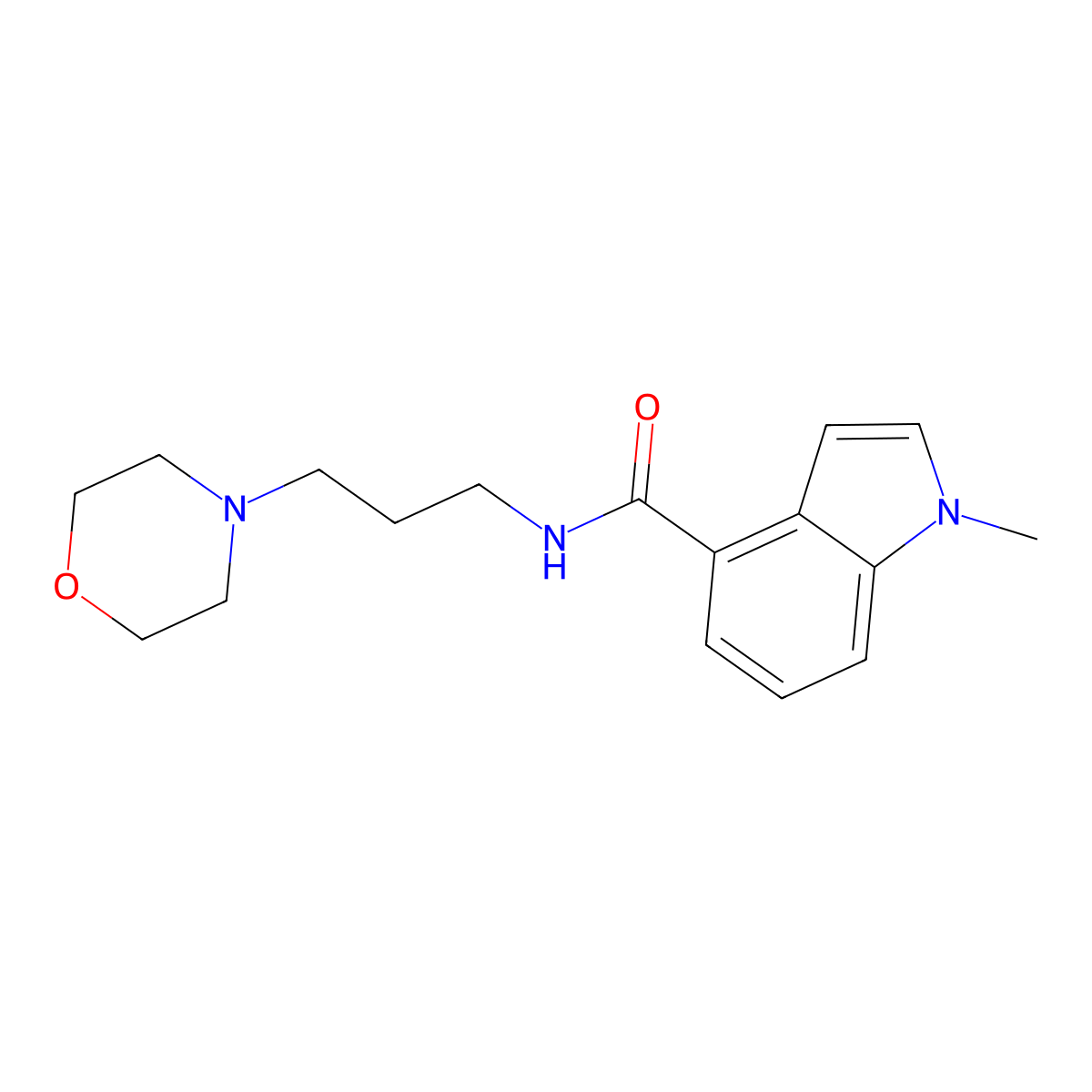 1-methyl-N-[3-(morpholin-4-yl)propyl]-1H-indole-4-carboxamide molecular structure, CAS 1435978-05-4