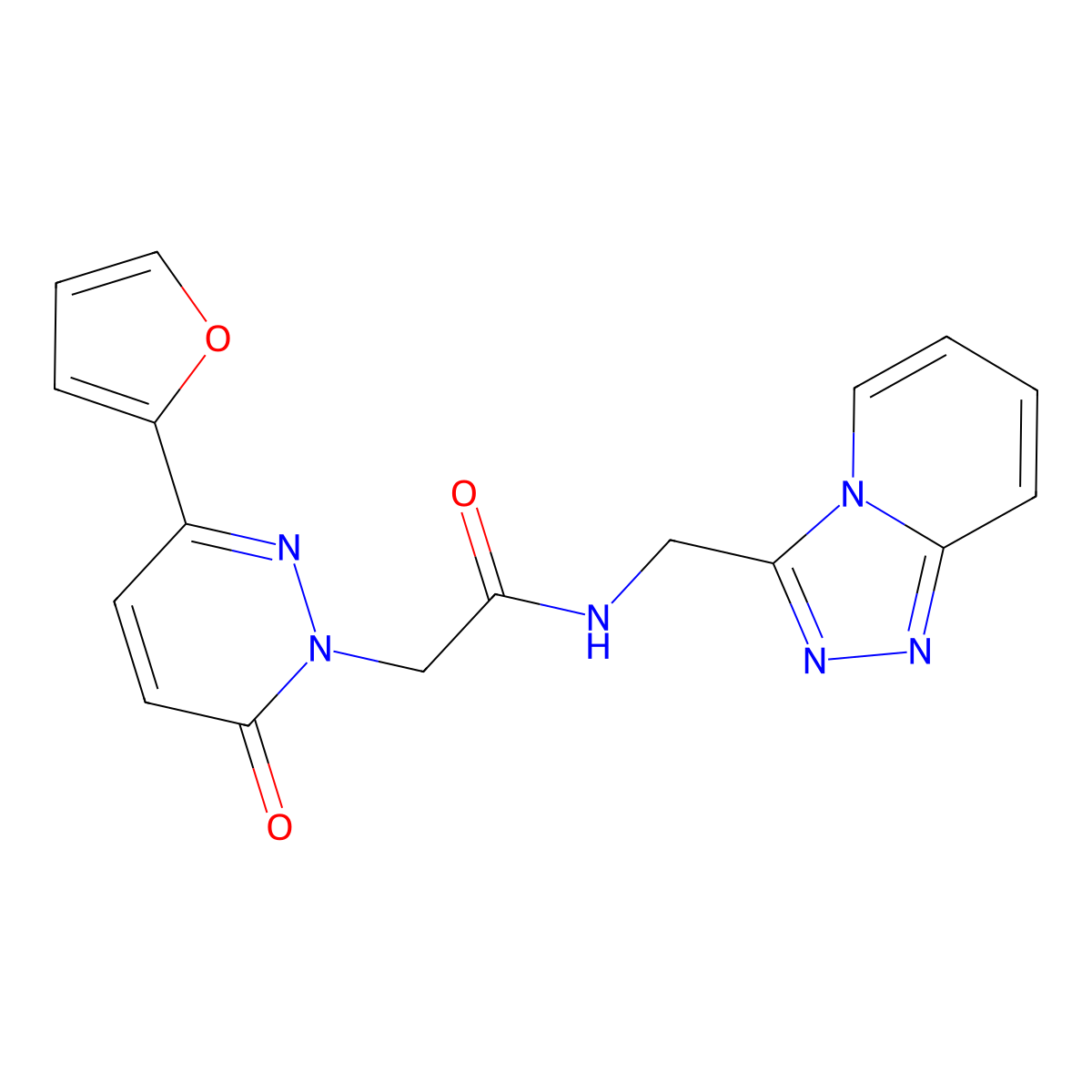 2-[3-(furan-2-yl)-6-oxopyridazin-1(6H)-yl]-N-([1,2,4]triazolo[4,3-a]pyridin-3-ylmethyl)acetamide molecular structure, CAS 1435978-19-0