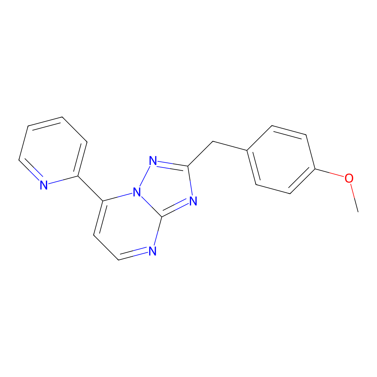 2-(4-Methoxybenzyl)-7-(2-pyridyl)[1,2,4]triazolo[1,5-a]pyrimidine molecular structure, CAS 1435978-33-8