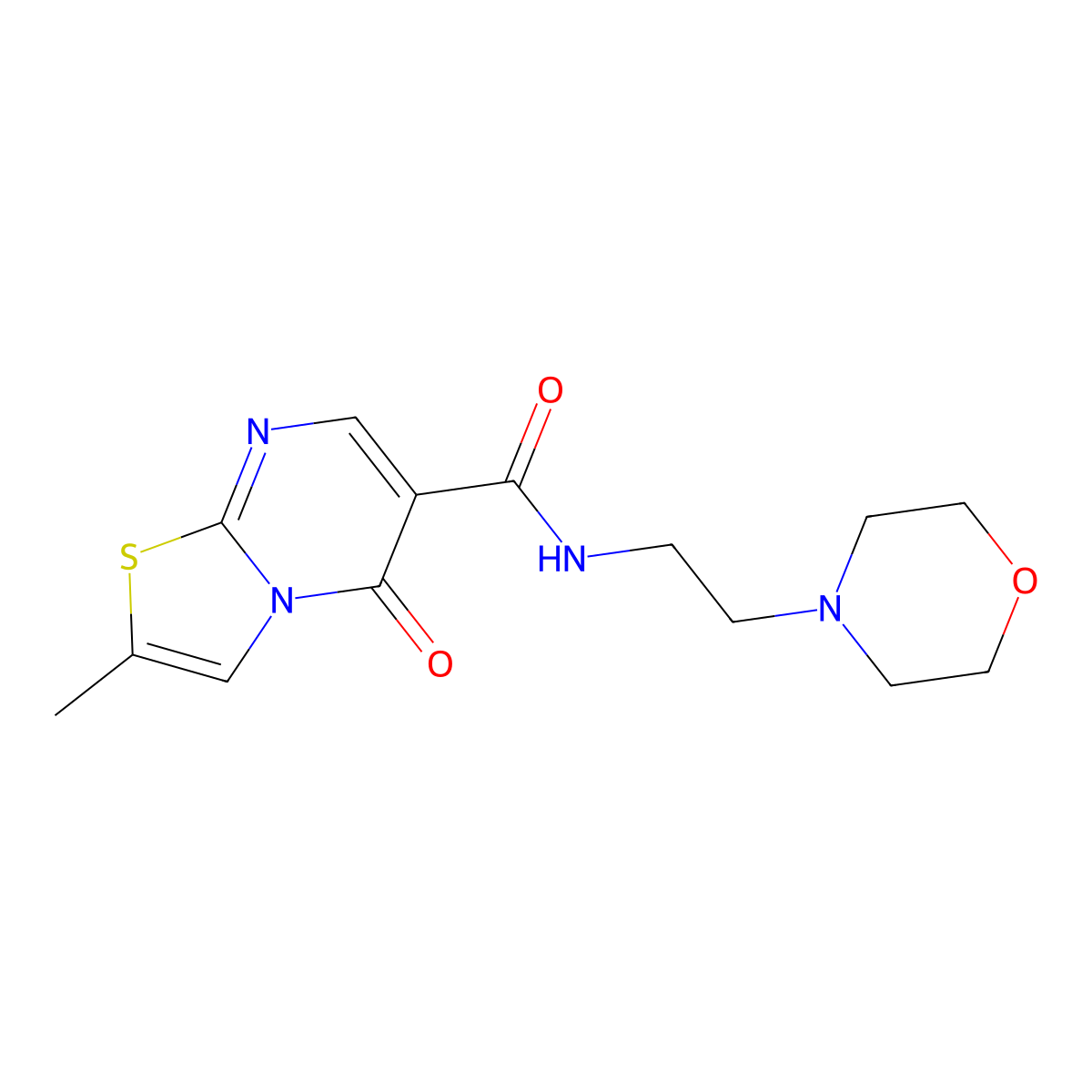 2-methyl-N-(2-morpholinoethyl)-5-oxo-5H-[1,3]thiazolo[3,2-a]pyrimidine-6-carboxamide molecular structure, CAS 1435978-65-6