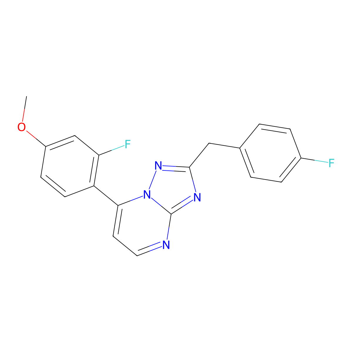 2-(4-Fluorobenzyl)-7-(2-fluoro-4-methoxyphenyl)[1,2,4]triazolo[1,5-a]pyrimidine molecular structure, CAS 1435978-86-1