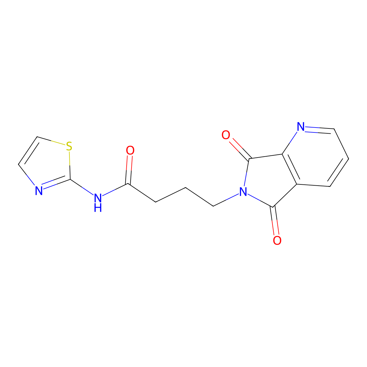 4-(5,7-dioxo-5H-pyrrolo[3,4-b]pyridin-6(7H)-yl)-N-(thiazol-2-yl)butanamide molecular structure, CAS 1435978-93-0